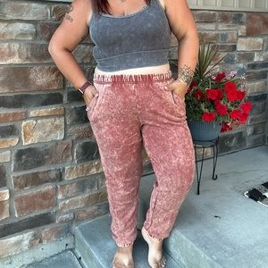 Zenana Mineral Wash Joggers - Brand New